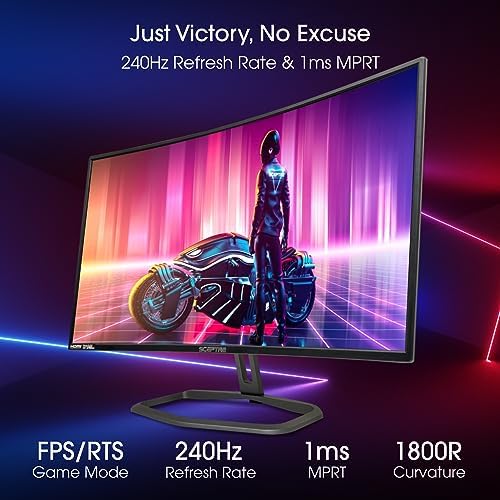 Sceptre 34 Inch Curved Ultrawide WQHD Monitor 3440 x 1440 R1500 up to 180Hz/165Hz DisplayPort x2 99  sRGB 1ms Picture by Picture  Build in Speakers Machine Black 2025  C345B QUT168 