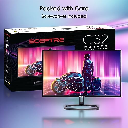 Sceptre 34 Inch Curved Ultrawide WQHD Monitor 3440 x 1440 R1500 up to 180Hz/165Hz DisplayPort x2 99  sRGB 1ms Picture by Picture  Build in Speakers Machine Black 2025  C345B QUT168 