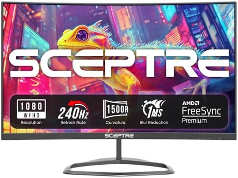Sceptre New 24 5 inch Gaming Monitor 240 Hz 1ms DisplayPort x2 HDMI x2 100  sRGB AMD FreeSync Premium Build in Speakers  Machine Black 2025  E255B FWD240 Series 