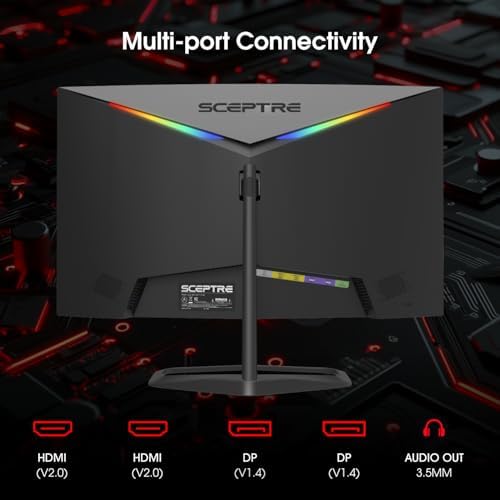 Sceptre New 24 5 inch Gaming Monitor 240 Hz 1ms DisplayPort x2 HDMI x2 100  sRGB AMD FreeSync Premium Build in Speakers  Machine Black 2025  E255B FWD240 Series 