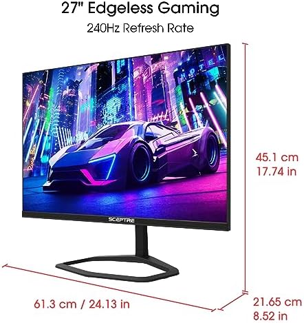Sceptre New 24 5 inch Gaming Monitor 240 Hz 1ms DisplayPort x2 HDMI x2 100  sRGB AMD FreeSync Premium Build in Speakers  Machine Black 2025  E255B FWD240 Series 