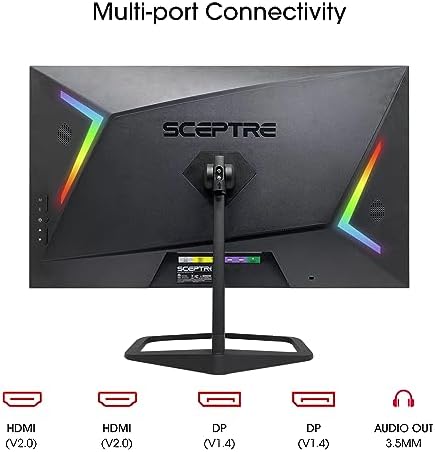 Sceptre New 24 5 inch Gaming Monitor 240 Hz 1ms DisplayPort x2 HDMI x2 100  sRGB AMD FreeSync Premium Build in Speakers  Machine Black 2025  E255B FWD240 Series 