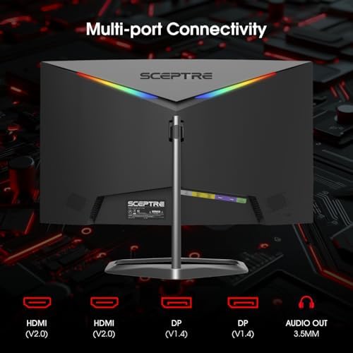 Sceptre New 24 5 inch Gaming Monitor 240 Hz 1ms DisplayPort x2 HDMI x2 100  sRGB AMD FreeSync Premium Build in Speakers  Machine Black 2025  E255B FWD240 Series 