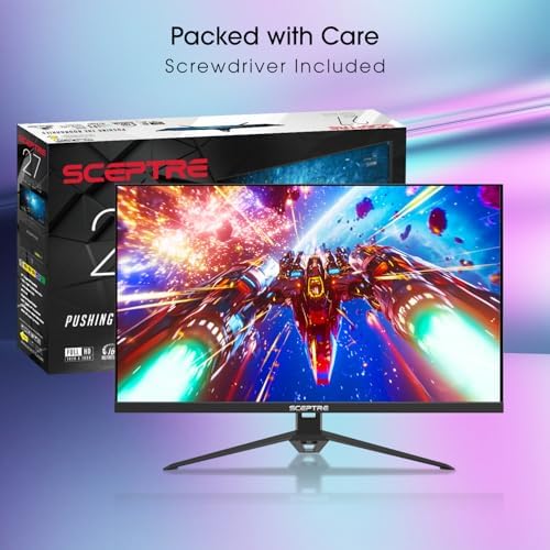 Sceptre New 27 Inch Gaming Monitor  FHD 1080p  Up to 180Hz  1ms  DisplayPort  HDMI x3  FreeSync  FPS/RTS  100  sRGB  Built in Speakers  Machine Black  E275B FPT165 Series  2026 