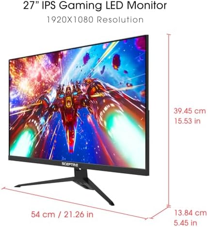 Sceptre New 27 Inch Gaming Monitor  FHD 1080p  Up to 180Hz  1ms  DisplayPort  HDMI x3  FreeSync  FPS/RTS  100  sRGB  Built in Speakers  Machine Black  E275B FPT165 Series  2026 