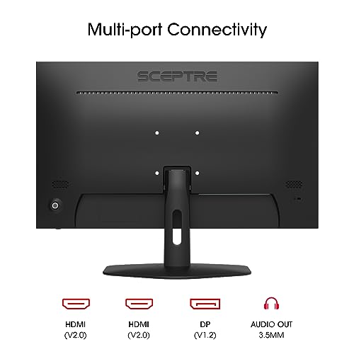 Sceptre New 27 inch Gaming Monitor 100Hz 1ms DisplayPort HDMI x2 100 sRGB AMD FreeSync Build in Speakers Eye Care Frameless Machine Black 2024 E275W FW100T