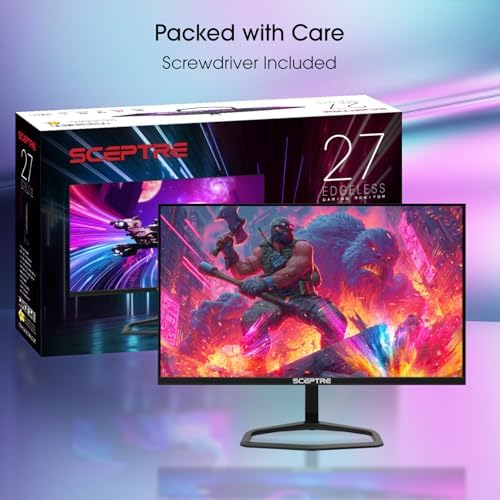 Sceptre New 27 inch 240Hz Gaming Monitor AMD FreeSync Premium HDMI x2 DisplayPort x2 1ms100  sRGB Build in Speakers Machine Black 2026  E275B FWD240 Series