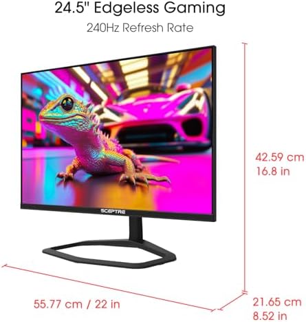 Sceptre New 27 inch 240Hz Gaming Monitor AMD FreeSync Premium HDMI x2 DisplayPort x2 1ms100  sRGB Build in Speakers Machine Black 2026  E275B FWD240 Series