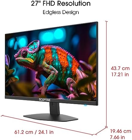 Sceptre New 27 inch Gaming Monitor 100Hz 1ms DisplayPort HDMI x2 100  sRGB AMD FreeSync Build in Speakers  Eye Care Frameless Machine Black 2025  E275W FW100T Series 