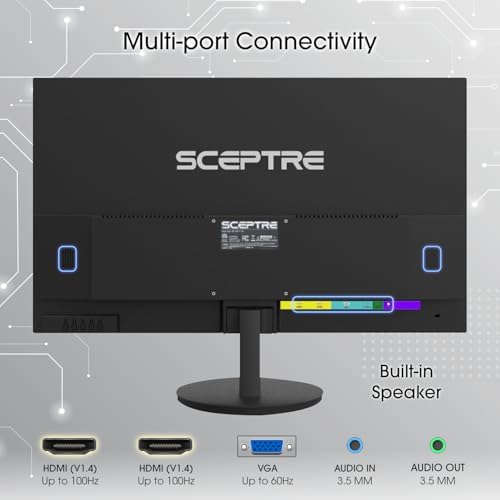 Sceptre New 27 inch Gaming Monitor 100Hz 1ms DisplayPort HDMI x2 100  sRGB AMD FreeSync Build in Speakers  Eye Care Frameless Machine Black 2025  E275W FW100T Series 