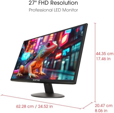 Sceptre New 27 inch Prime Monitor 100Hz HDMI x2 VGA 1ms 99  sRGB Eye Care Build in Speakers  Machine Black 2026  E275W 19203R Series 