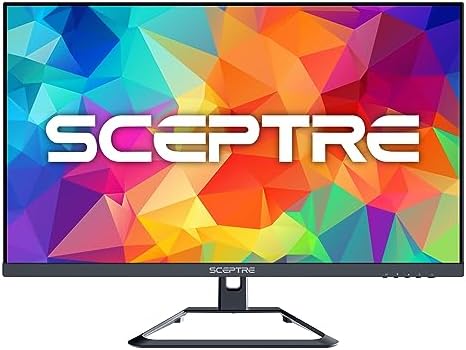 Sceptre New 27 inch Prime Monitor 100Hz HDMI x2 VGA 1ms 99  sRGB Eye Care Build in Speakers  Machine Black 2026  E275W 19203R Series 