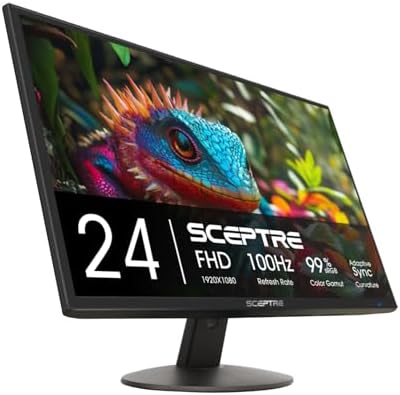 Sceptre New 27 inch Prime Monitor 100Hz HDMI x2 VGA 1ms 99  sRGB Eye Care Build in Speakers  Machine Black 2026  E275W 19203R Series 