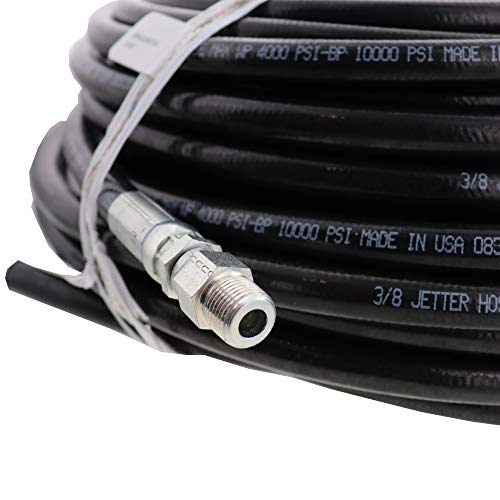 Schieffer 4000 PSI 3/8 x 150 Thermoplastic Sewer Jetter Hose 3/8 Solid Swivel