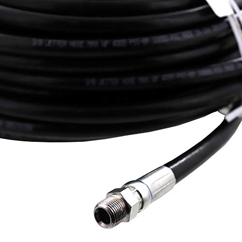 Schieffer 4000 PSI 3/8 x 150 Thermoplastic Sewer Jetter Hose 3/8 Solid Swivel