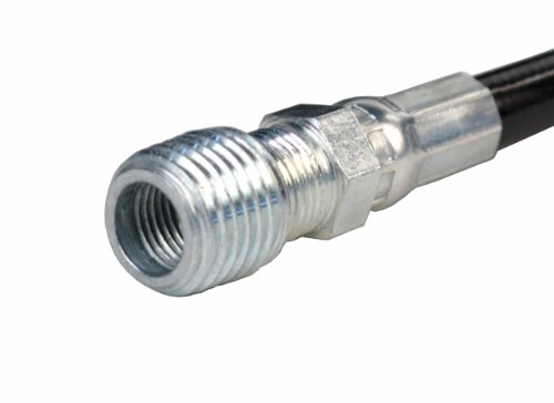 Schieffer 4800 PSI 1/8in  x 100ft  Thermoplastic Black Sewer Jetter Hose with 1/8in  MPT Solid and 1/4in  Solid Bushing End