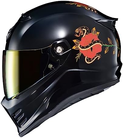 ScorpionEXO Covert FX Full Face Adult Motorcycle Helmet Street Fighter Style   Bluetooth Ready Speaker Pockets DOT ECE Solid  Gloss Black   Large 