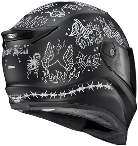 ScorpionEXO Covert FX Full Face Adult Motorcycle Helmet Street Fighter Style   Bluetooth Ready Speaker Pockets DOT ECE Solid  Gloss Black   Large 