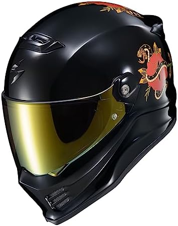 ScorpionEXO Covert FX Full Face Adult Motorcycle Helmet Street Fighter Style   Bluetooth Ready Speaker Pockets DOT ECE Solid  Gloss Black   Large