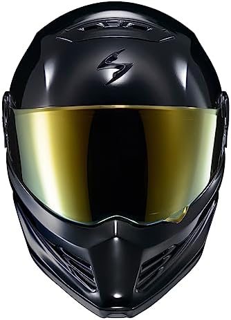 ScorpionEXO Covert FX Full Face Adult Motorcycle Helmet Street Fighter Style   Bluetooth Ready Speaker Pockets DOT ECE Solid  Gloss Black   Large