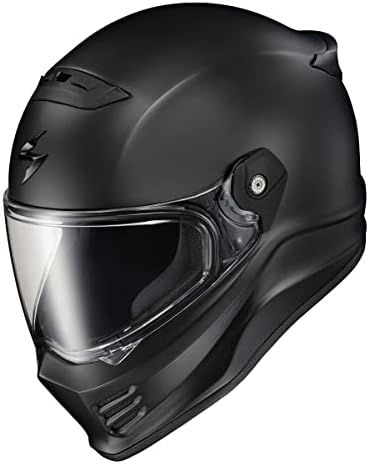 ScorpionEXO Covert FX Full Face Adult Motorcycle Helmet Street Fighter Style   Bluetooth Ready Speaker Pockets DOT ECE Solid  Gloss Black   Large