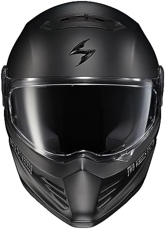 ScorpionEXO Covert FX Full Face Adult Motorcycle Helmet Street Fighter Style   Bluetooth Ready Speaker Pockets DOT ECE Solid  Gloss Black   Large