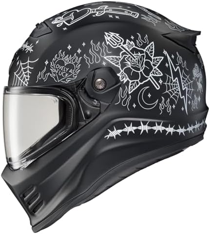 ScorpionEXO Covert FX Full Face Adult Motorcycle Helmet Street Fighter Style   Bluetooth Ready Speaker Pockets DOT ECE Solid  Gloss Black   Large