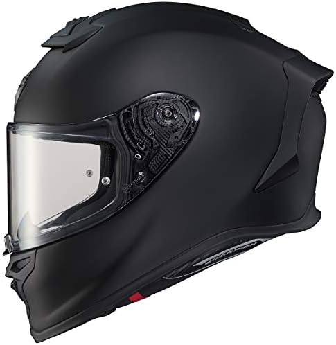 ScorpionEXO R1 Air Full Face Motorcycle Helmet with Pinlock Shield and Bluetooth Ready Speaker Pockets DOT ECE Solid  Matte Black   Medium 