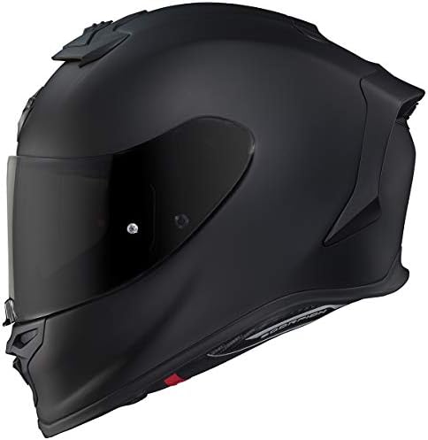 ScorpionEXO R1 Air Full Face Motorcycle Helmet with Pinlock Shield and Bluetooth Ready Speaker Pockets DOT ECE Solid  Matte Black   Medium 