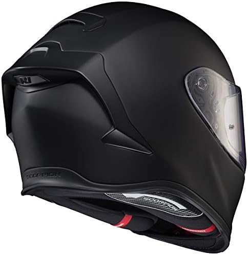 ScorpionEXO R1 Air Full Face Motorcycle Helmet with Pinlock Shield and Bluetooth Ready Speaker Pockets DOT ECE Solid  Matte Black   Medium 
