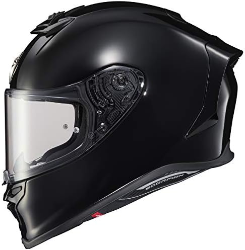 ScorpionEXO R1 Air Full Face Motorcycle Helmet with Pinlock Shield and Bluetooth Ready Speaker Pockets DOT ECE Solid  Matte Black   Medium 