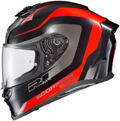 ScorpionEXO R1 Air Full Face Motorcycle Helmet with Pinlock Shield and Bluetooth Ready Speaker Pockets DOT ECE Solid  Matte Black   Medium 