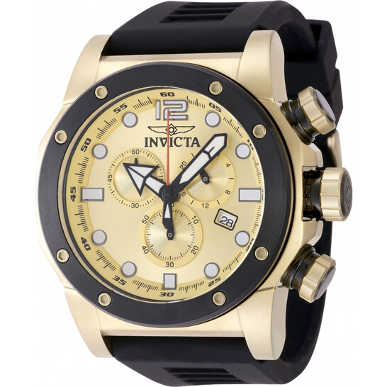 Sea Hunter Chronograph GMT Quartz Gold Dial Men s Watch
