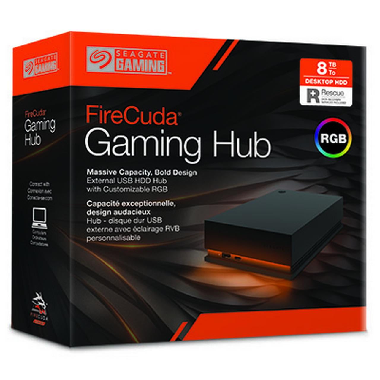 Seagate FireCuda Hub de Juegos 8TB Disco Duro Externo USB 3.2 Gen 1 con Iluminación LED RGB
