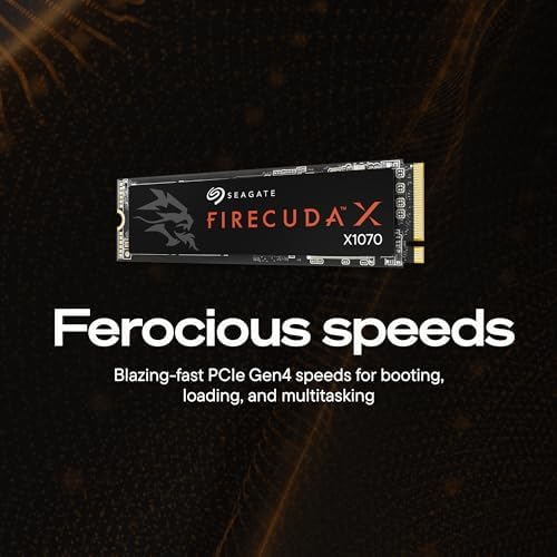 Seagate FireCuda X1070 1TB Internal Solid State Drive SSD   M 2 PCIe Gen4 3D QLC NAND Technology  Rescue Services  ZP1000GS3A001 