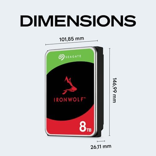 Seagate IronWolf 8TB NAS Internal Hard Drive HDD   3 5 Inch SATA 6Gb/s 7200 RPM 256MB Cache for RAID Network Attached Storage   Frustration Free Packaging  ST8000VNZ04/N004 