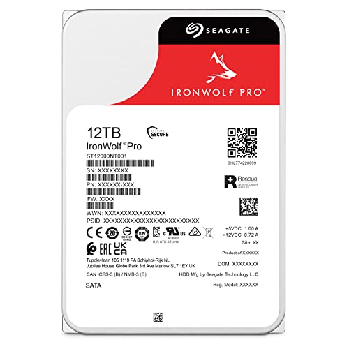 Seagate IronWolf Pro  12 TB  Enterprise NAS Internal HDD  CMR 3 5 Inch  SATA 6 Gb/s  7 200 RPM  256 MB Cache for RAID Network Attached Storage  ST12000NT001
