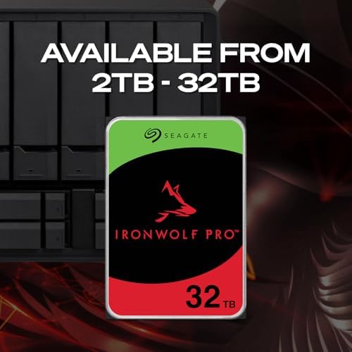 Seagate IronWolf Pro 28TB Enterprise NAS Disco duro interno - CMR 3.5 pulgadas SATA 6Gb/s 7200 RPM 512MB caché para almacenamiento conectado a red RAID, servicios de rescate (ST28000NT000)