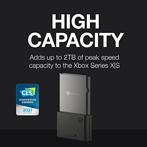 Seagate Storage Expansion Card 2TB Solid State Drive   NVMe SSD for Xbox Series X S  Quick Resume  Plug & Play  Licensed  STJR2000400  Black