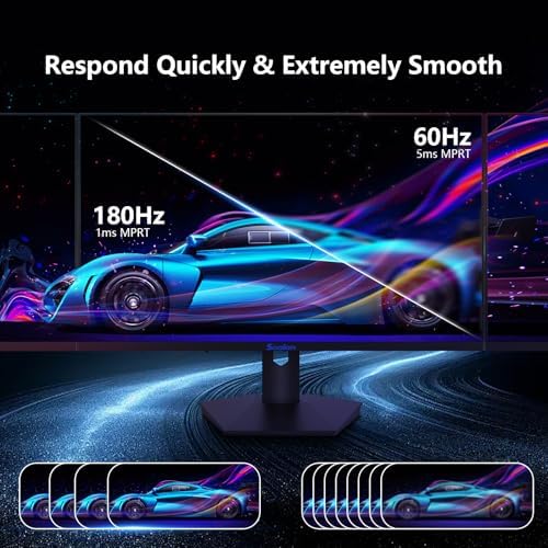 Sealan 27 Inch Gaming Monitor  2K QHD 2560 x 1440 Computer Monitor  180Hz Refresh Rate  VA Panel  HDR10  FreeSync  99  sRGB  4000 1 Contrast  HDMI/DisplayPort  16 9