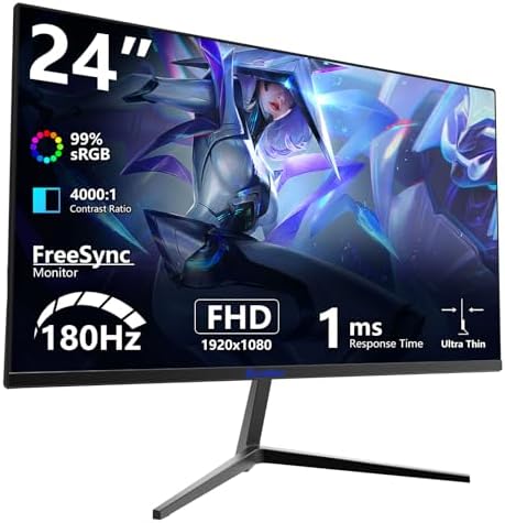 Sealan 27 Inch Gaming Monitor  2K QHD 2560 x 1440 Computer Monitor  180Hz Refresh Rate  VA Panel  HDR10  FreeSync  99  sRGB  4000 1 Contrast  HDMI/DisplayPort  16 9
