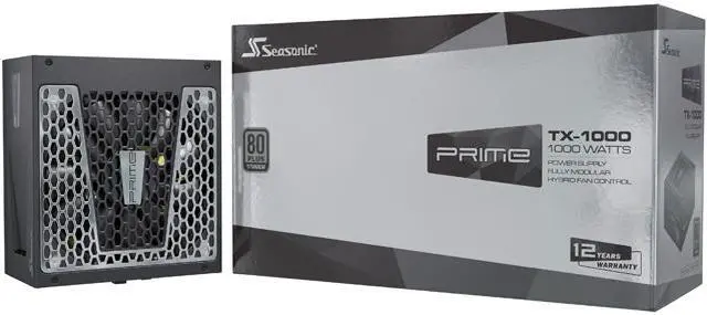 Seasonic PRIME TX 1000  1000W 80  Titanium  ATX Form Factor  Full Modular  Low Noise  Premium Japanese Capacitor  12 Year Warranty  Nvidia RTX 30/40 Super  AMD GPU Compatible  Ref# SSR 1000TR