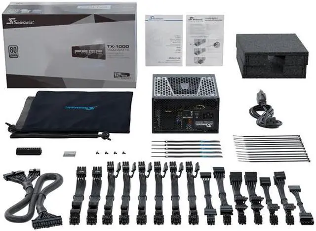 Seasonic PRIME TX 1000  1000W 80  Titanium  ATX Form Factor  Full Modular  Low Noise  Premium Japanese Capacitor  12 Year Warranty  Nvidia RTX 30/40 Super  AMD GPU Compatible  Ref# SSR 1000TR