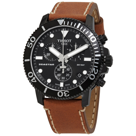 Seastar 1000 Chronograph Quartz Black Dial Men s Watch