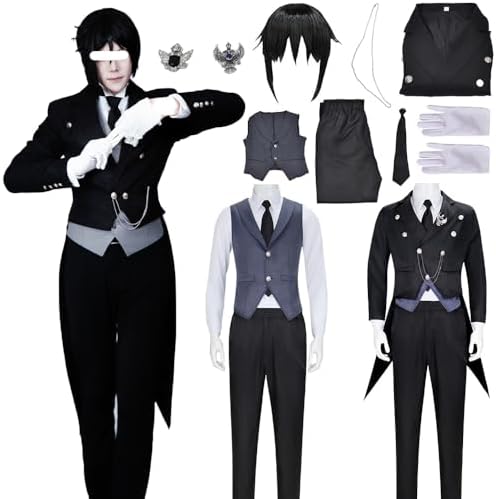 Sebastian Michaelis Cosplay Costume Outfit Michaelis Cosplay Sebastian Costume Outfit Uniform Men Halloween