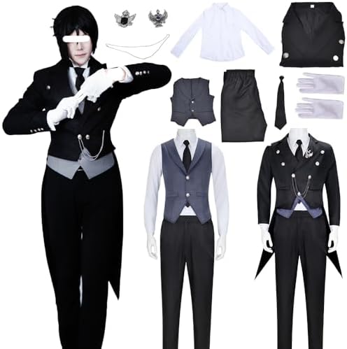 Sebastian Michaelis Cosplay Costume Outfit Michaelis Cosplay Sebastian Costume Outfit Uniform Men Halloween
