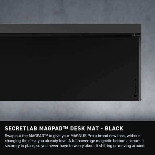 Secretlab Magnus Pro XL with Black MAGPAD Desk Mat   Ergonomic Electric Standing Desk with Magnetic Cable Management   Integrated Power Supply Column   Built in Cable Management Tray