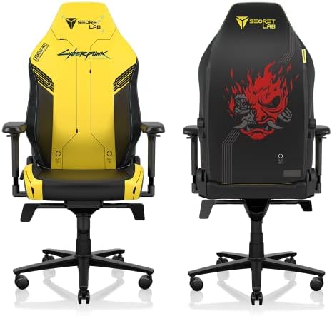 Secretlab Titan Evo Cyberpunk 2077 Gaming Chair   Reclining   Ergonomic & Comfortable Computer Chair with 4D Armrests   Magnetic Head Pillow & 4 Way Lumbar Support   Yellow/Black   Leatherette