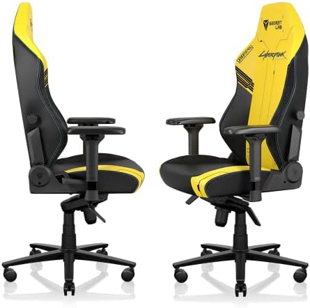 Secretlab Titan Evo Cyberpunk 2077 Gaming Chair   Reclining   Ergonomic & Comfortable Computer Chair with 4D Armrests   Magnetic Head Pillow & 4 Way Lumbar Support   Yellow/Black   Leatherette