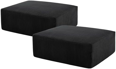 Sectional Modern Sleeper Sofa Couches for Living Room 113 Black 3 Seater U Shaped Boneless Cloud Couch No Assembly Modular Corduroy Convertible Sponge Compression Sofas with Chaise for Home House